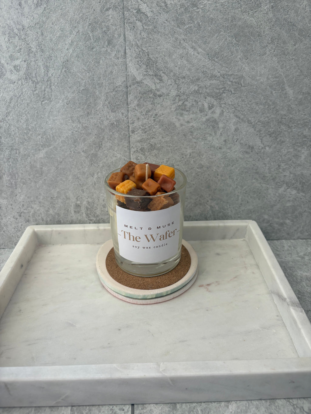 Salted Caramel Candle With Wafers
