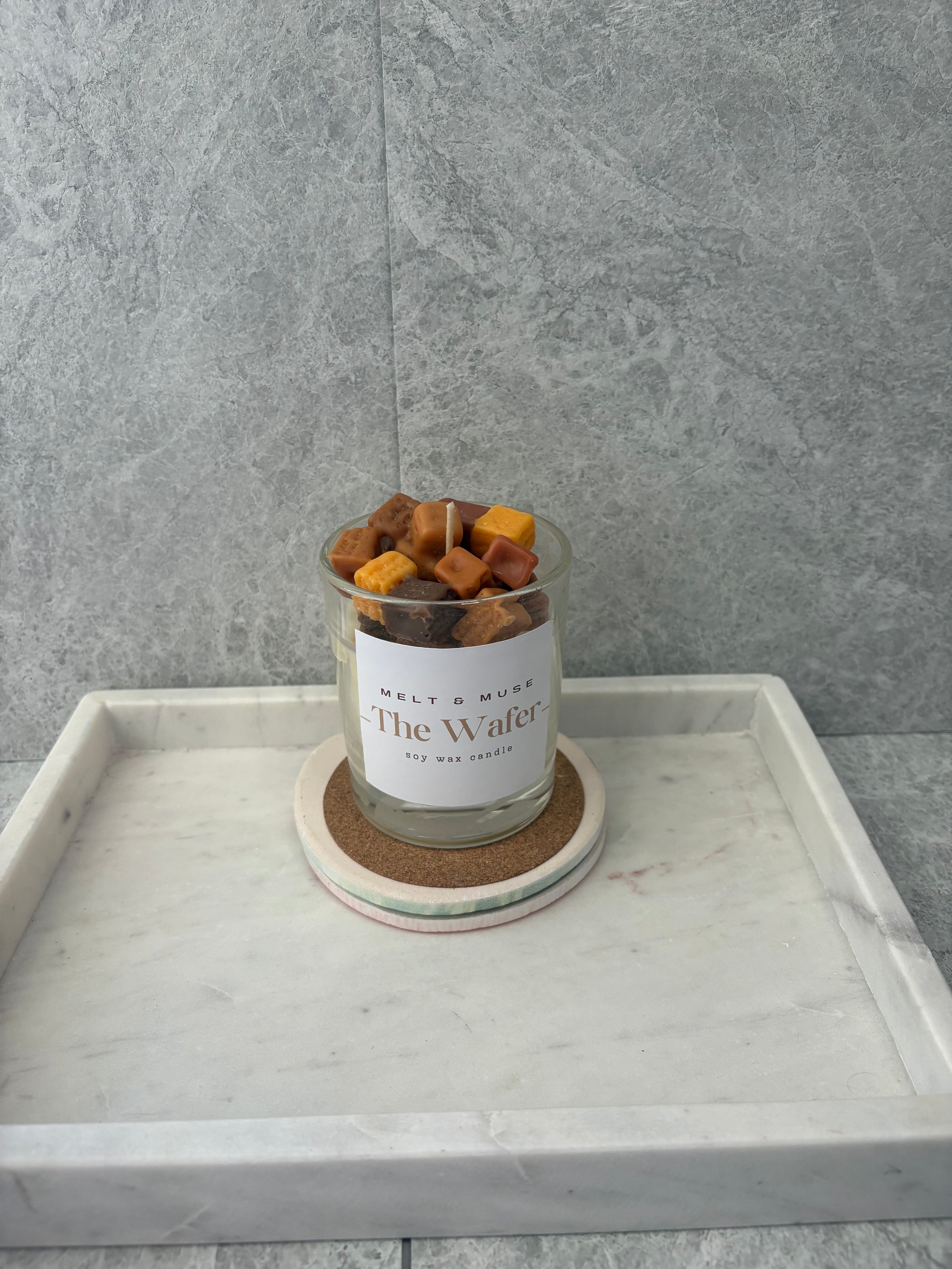 Salted Caramel Candle With Wafers