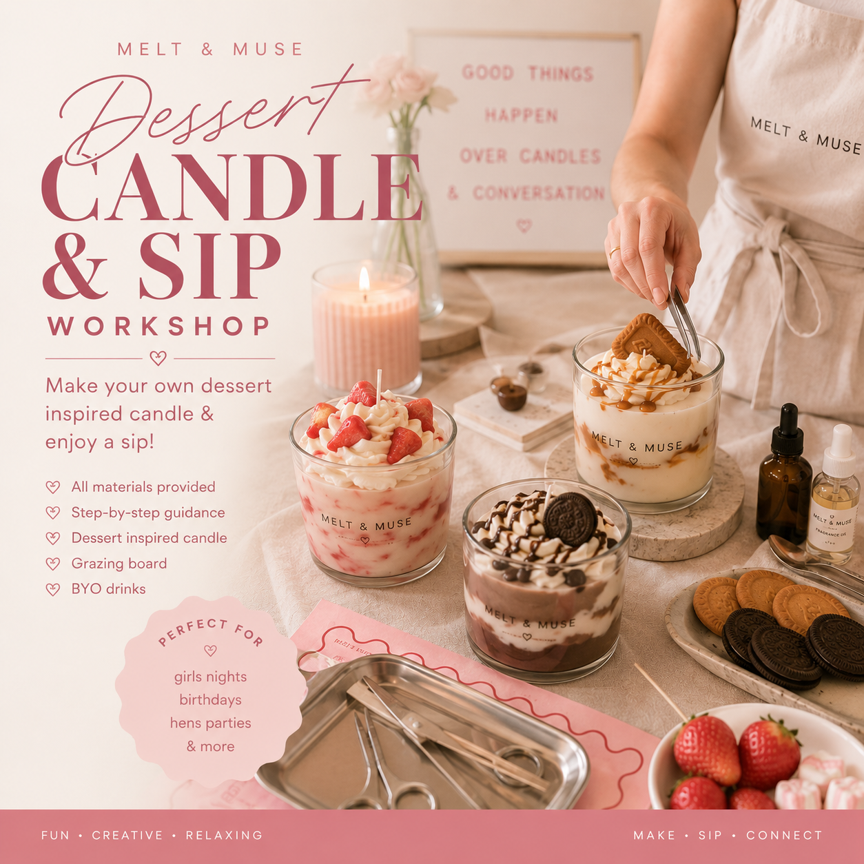 Dessert Candle & Sip Workshop | Fremantle
