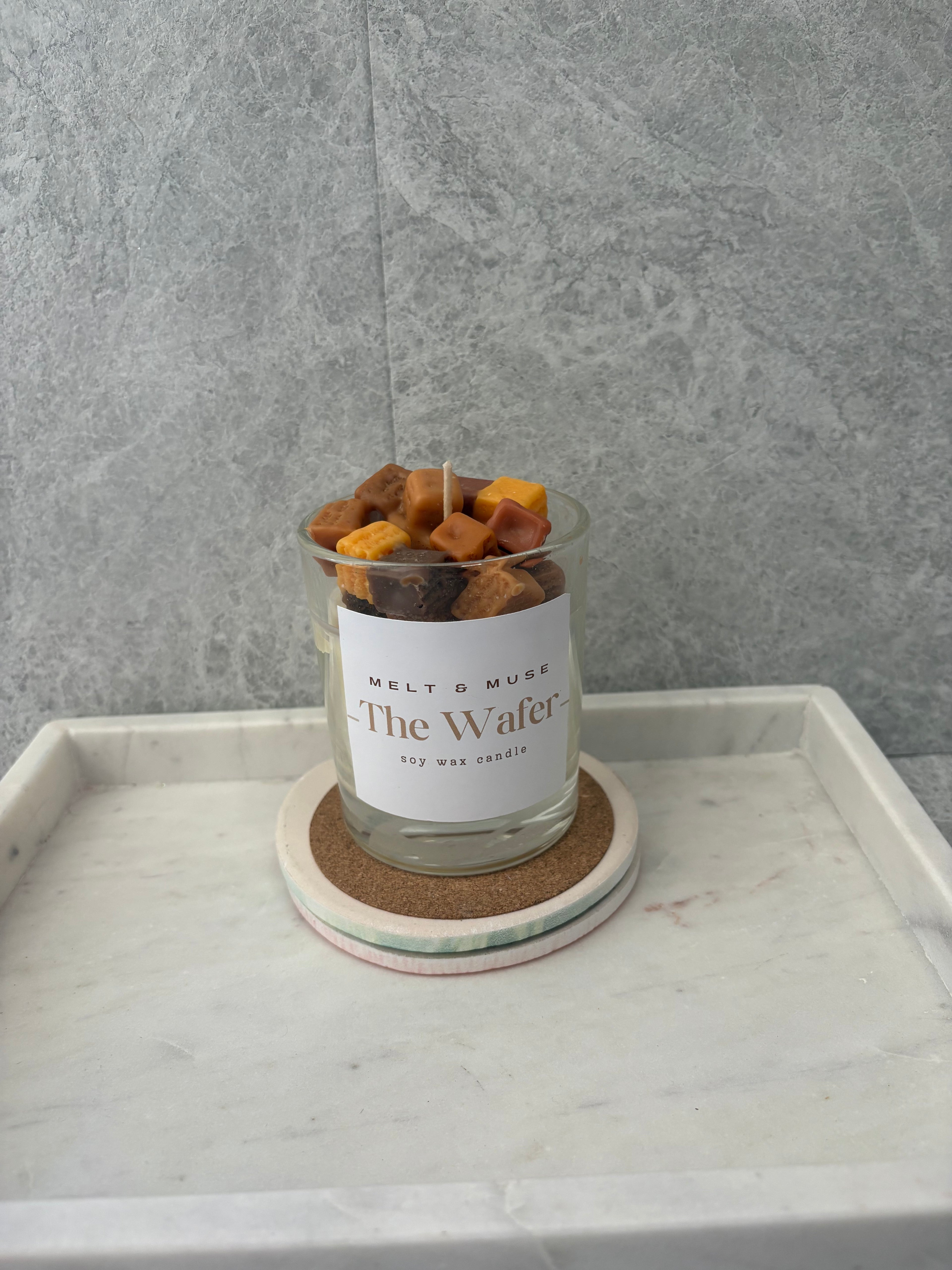 Salted Caramel Candle With Wafers